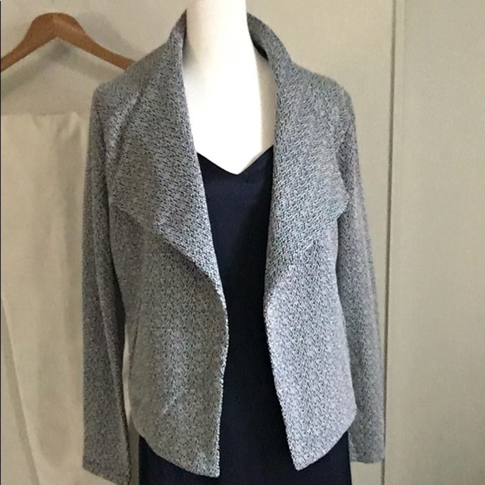 New Calvin Klein Cascade Collar Open Front Blazer Perfect Jacket Year Round